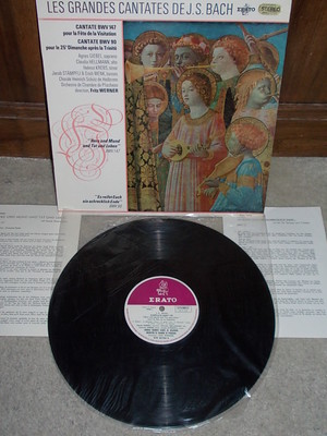 BACH: Kantaten BWV 147 & BWV 90 > Werner / Erato France Stereo ED1 Pflaume VG+