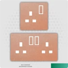 Brushed Copper Metal Effect UK Plug Socket Stickers Bedroom Living Room Decor