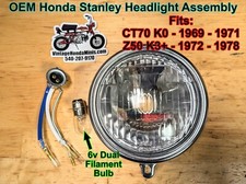 Headlight - Oem Stanley 6 Volt Assembly - Fits Honda Ct70 Z50 Mini Trail