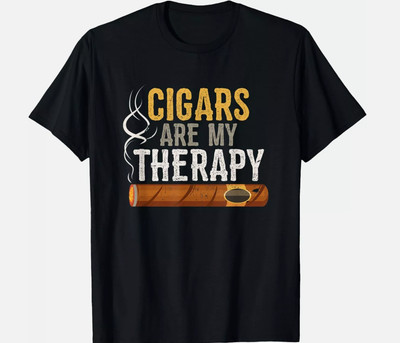Cigars are my Therapy Funny Humor Smoking Lover Gift Unisex T-Shirt, Gift Idea