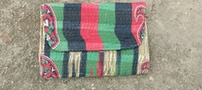 Handmade vintage kantha gudri leather clutch handcrafted old boho style clutch