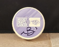 NICK BONINO #13 SIGNED AUTOGRAPH HOCKEY FIGHTS CANCER PUCK PREDATORS #2