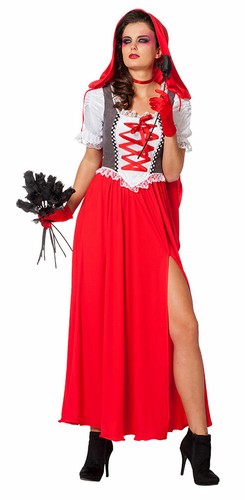 MaxToonrain Rotkäppchen-Kostüm Für Damen – Samt-Kleid Mit Umhang, In S/M/L/XL, Für Halloween & Cosplay