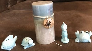 Lot Of 5 Turtle, Seahorse, Crab, Fish Candle Salt N Pepper Shakers Sea Ocean