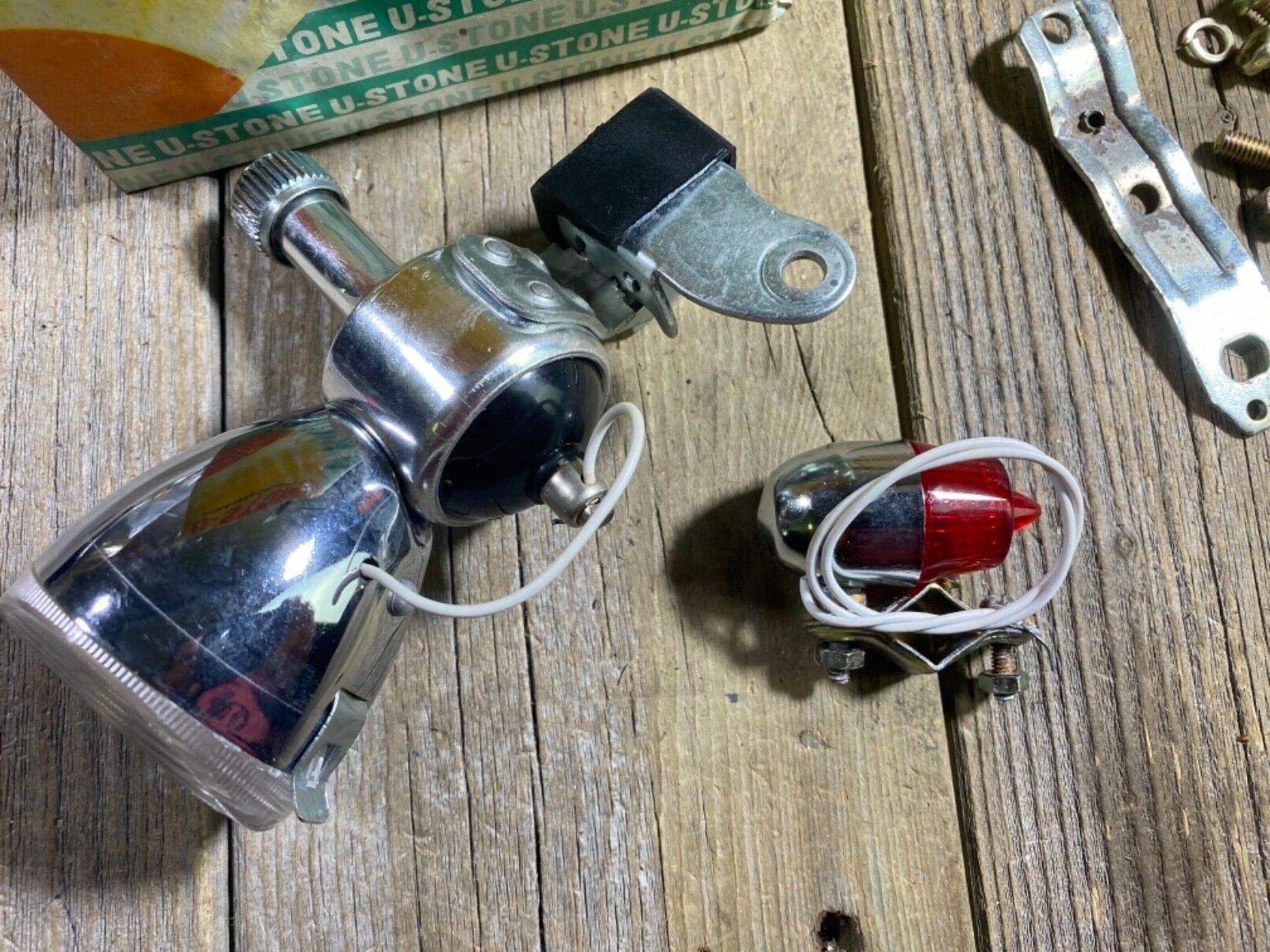 VINTAGE BIKE BICYCLE LIGHT DYNAMO KIT USTONE GENERATOR KIT MUSCLE BIKE