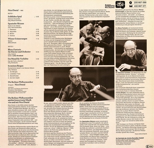 DOSTAL Frohlisches Spiel Spanish Sketches Wiener Erinnerungen Blues Fantasy LP - Picture 2 of 3