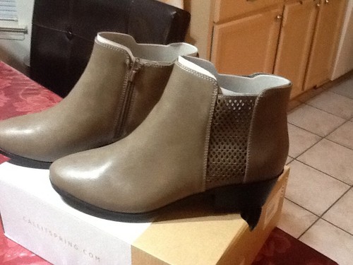 Call It Spring Taupe Side Zipper Ankle Boot 8.5M - Picture 2 of 9