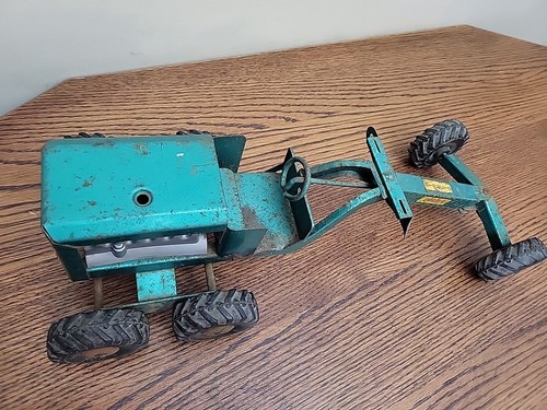 D-602 1950'S VINTAGE STRUCTO ROAD GRADER SCRAPER GREEN METAL Parts Resto. - Picture 8 of 11