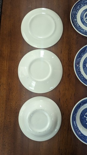 3 Vintage Japan Blue Willow Ware Saucer, Bread Plate & Berry Bowl Dark Blue - Picture 8 of 8