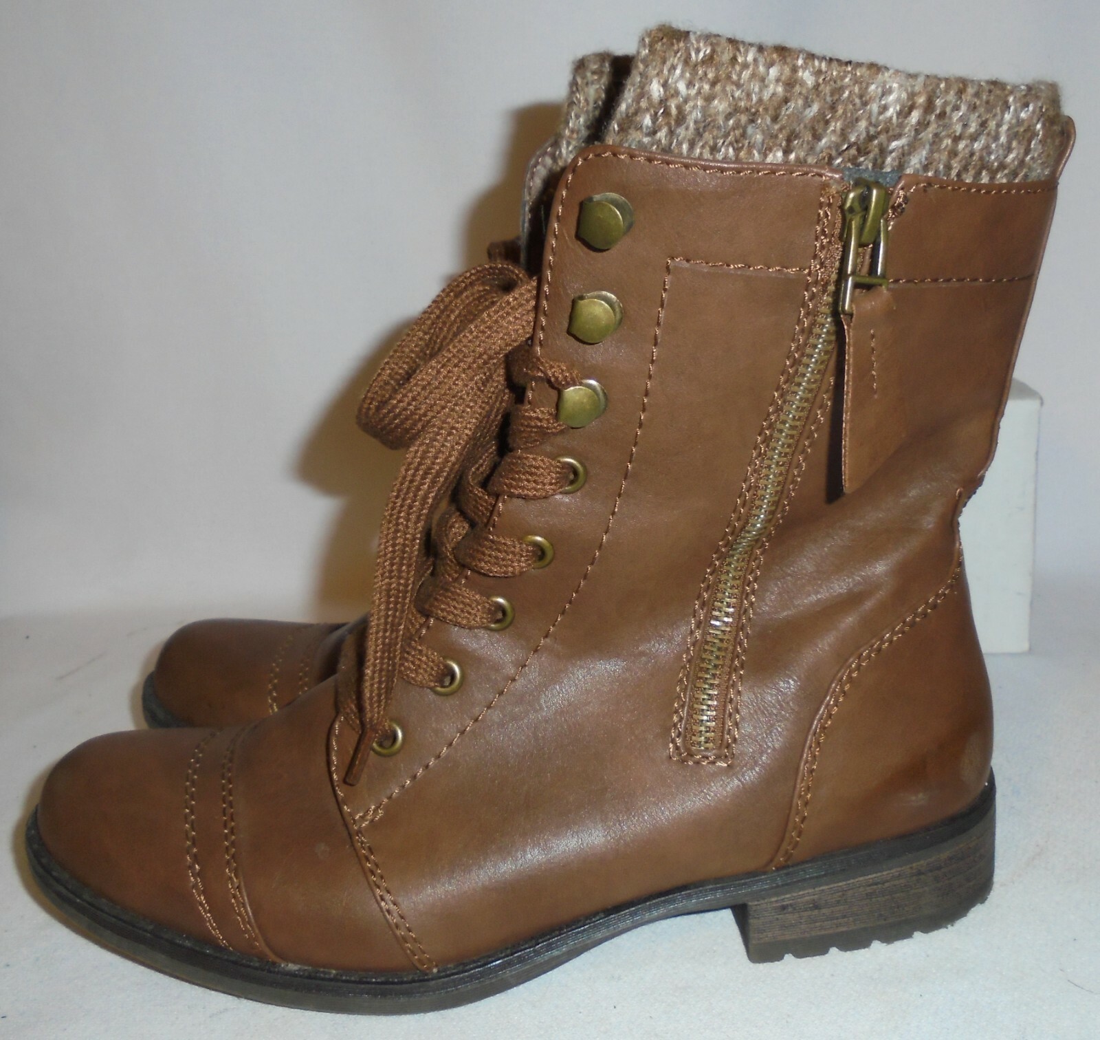 LIME LIGHT, LADIES BROWN MILITARY STYLE ANKLE BOOT, S… Gem