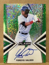 2020 Leaf Flashback Base Auto Green /20 Yordys Valdes #BA-YV1 Indians MLB