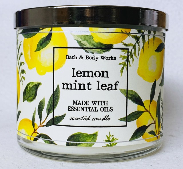 1 Bath & Body Works LEMON MINT LEAF Large 3Wick Candle 14.5 oz eBay