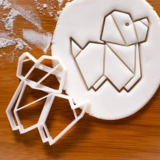 Origami Dog Cookie Cutter - cute birthday treats adoption rescue love puppy