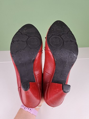 HUSH PUPPIES Tacones Rojo Peep Toe Talla 6.5 - Imagen 5 de 6