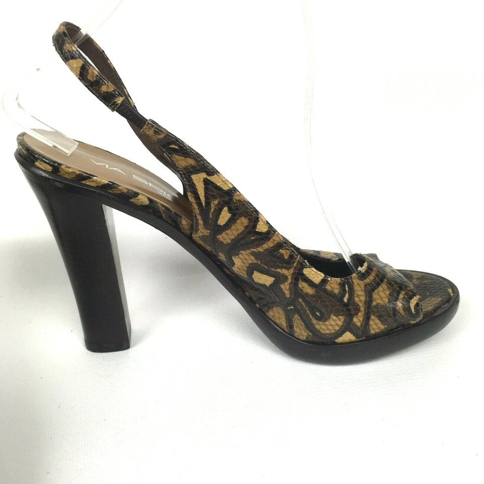 Sandalias VIA SPIGA de cuero con estampado de reptiles con cordones gruesos punta abierta talla 8,5 M Foto 4 de 4