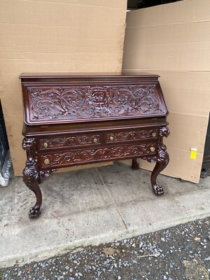 R. J. HORNER CARVED MAHOGANY GRIFFIN DESK | eBay