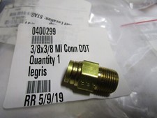 3/8" Tube x 3/8" Male NPT Brass Push-to-Connect Air Brake Connector