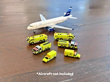 1:400 Model Airport Accessories - 6 Piece Airport Fire Rescue Vehicle (ARFF) Set