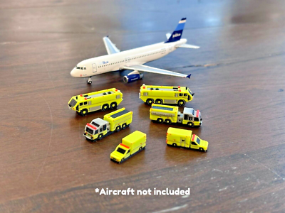 1:400 Model Airport Accessories - 6 Piece Airport Fire Rescue