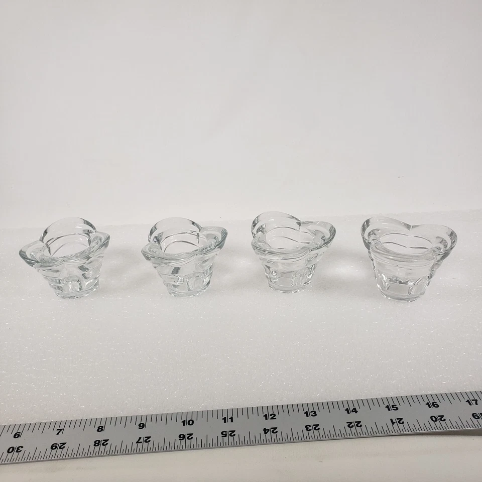 批量 4 件 玻璃烛台 套装 国王,意大利制造 Borgonovo 透明 — 第 4/4 张图片