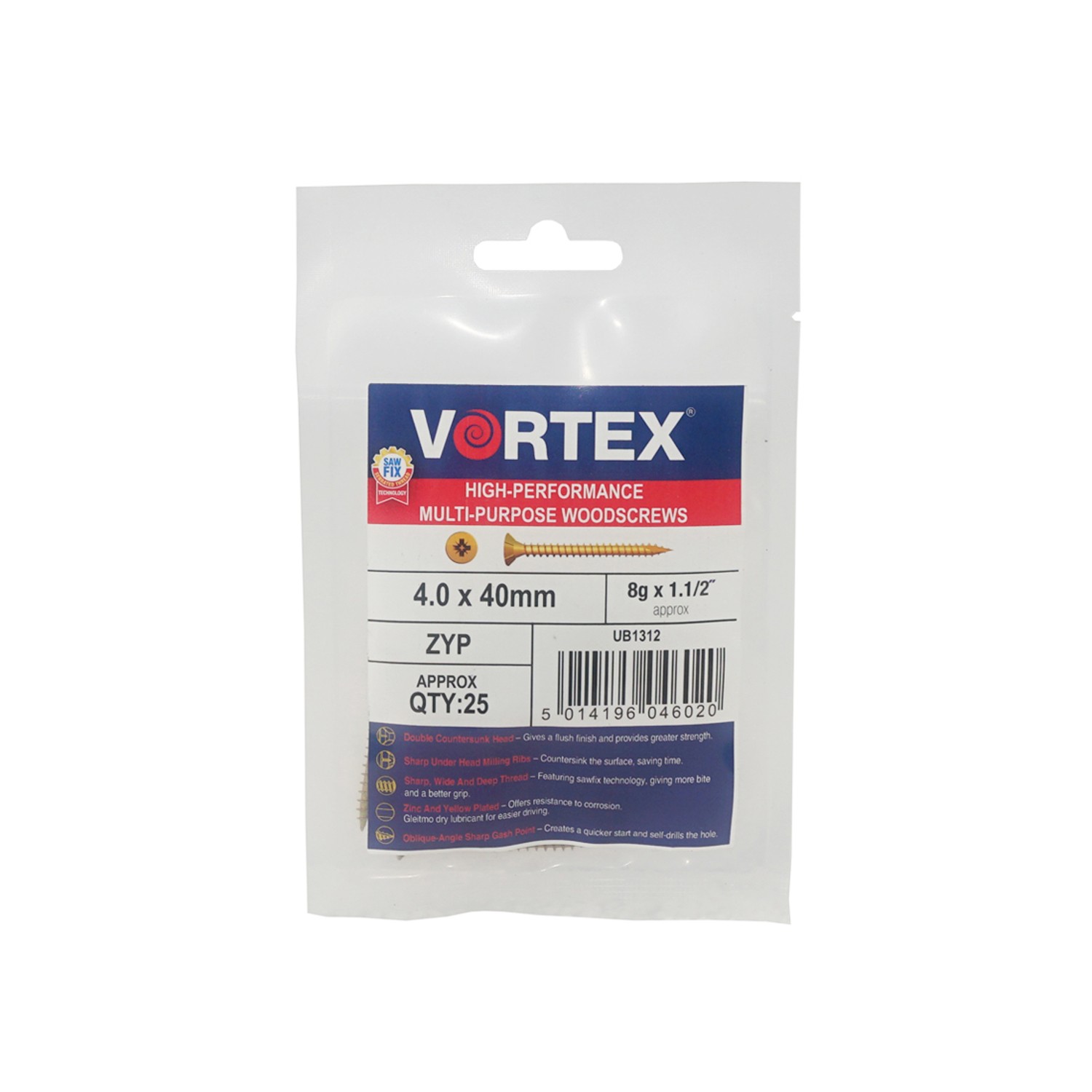 Vortex High-Performance Woodscrews 6.0 x 150mm - Bag of 15 - Box of 75