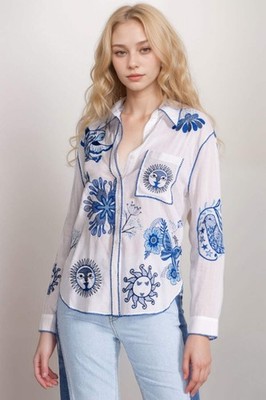 Johnny Was Workshop Valheha Pocket Relaxed Shirt W18225-2