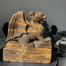 3.9LB 6.3" Natural Shanhuanghua Jasper DragonCarved Crystal Healing Reiki Decor