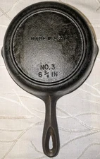 Vintage Birmingham Stove And Range BSR #3 Cast Iron Skillet With Heat Ring 