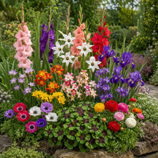 40 Bulbs Mixed Starter Pack Spring Flowering Perennial Garden Pots Borders Patio