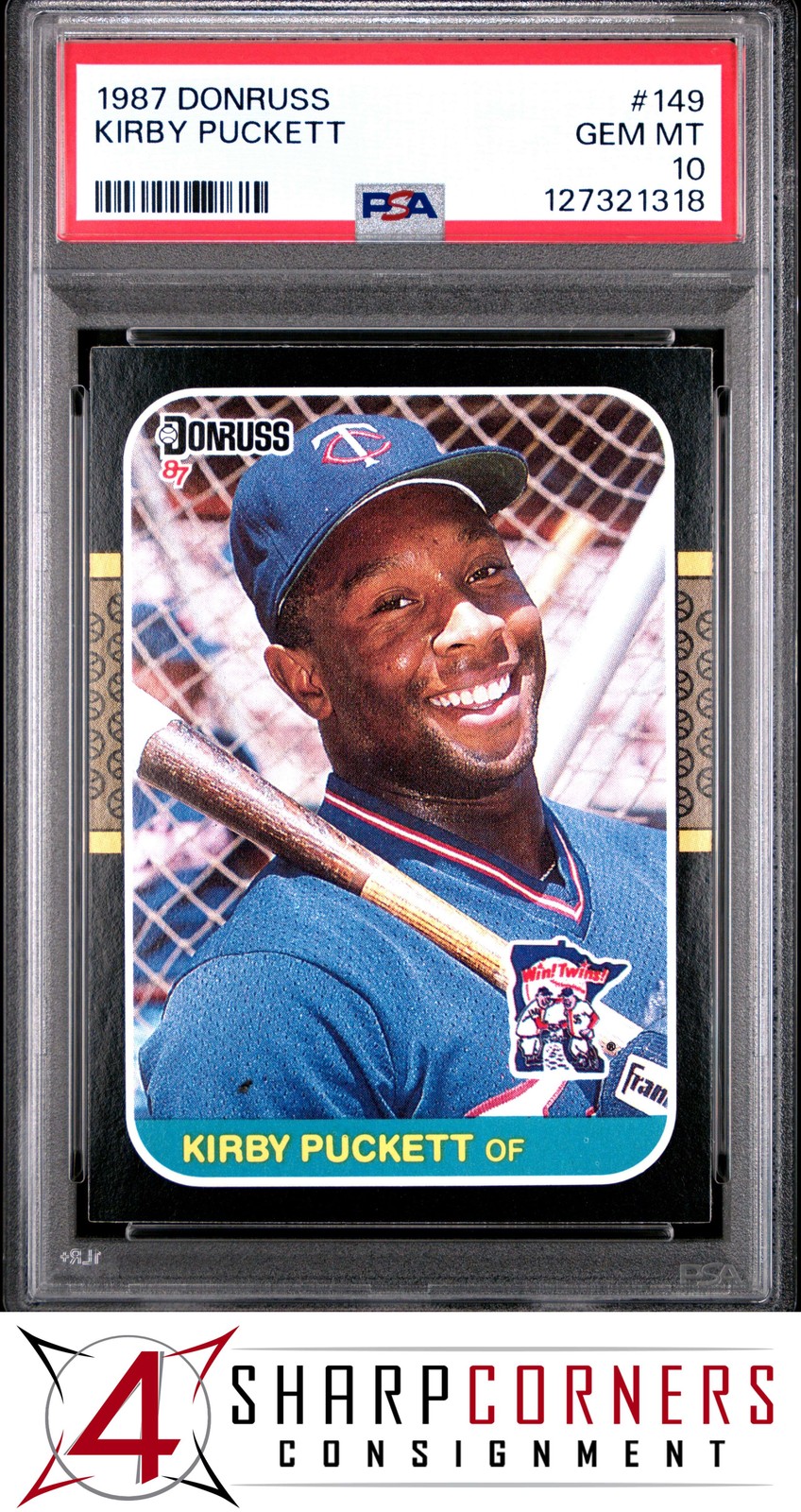 1987 DONRUSS #149 KIRBY PUCKETT TWINS HOF PSA 10