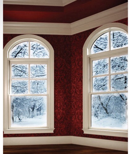 Denny Manufacturing Winter Window Printed Photography Corner Backdrop 12x10’