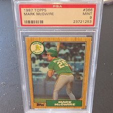 Topps 1987 Mark McGwire #366 PSA 9 Oakland Athletics MLB Baseball Card