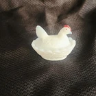 Westmoreland Vintage Opalescent White Milk Glass Mini Hen On Nest 2" T