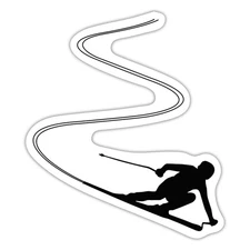 Skiing | Skier Silhouette | Winter Sport Sticker, max. 4 x 4"