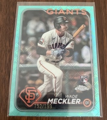2024 Topps Chrome Wade Meckler #22 Aqua Logofractor RC #D /199 Giants