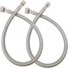  2-Pack  24-Inch 2Ft X 3/8" Comp X 1/2" FIP Faucet Hose Connector, Braided St