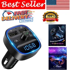 Hands-Free Bluetooth FM Transmitter with Noise Cancellation & Ambient LED Light