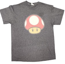 Adult Super Mario Brothers Power Up Mushroom T-Shirt Medium Gray Delta Tee