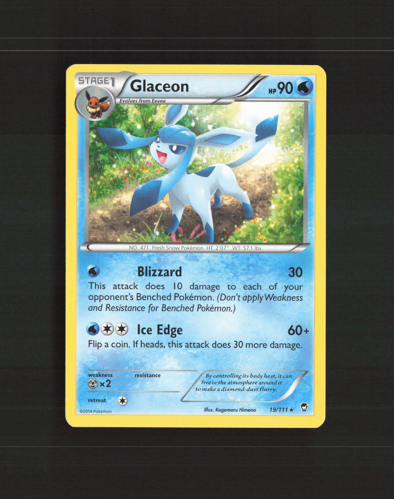 Glaceon 19/111 Furious Fists Rare Pokemon Card MP
