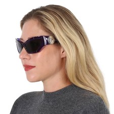 Versace Dark Grey Cat Eye Ladies Sunglasses VE4450 541987 60 VE4450 541987 60