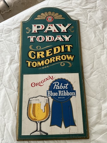 Pabst Blue Ribbon Wooden Beer Sign
