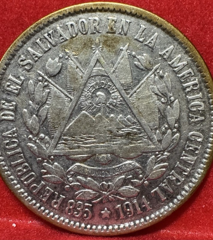 EL SALVADOR. 25 CENTAVOS 1914. 0.835 Silver.