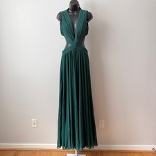 Lulus sz M Emerald Green Vivid Imagination Cutout Maxi Dress Luxury NWOT