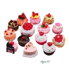 14PC 1:12 Decorate Scale Dollhouse Miniatures Fruit Cake Mini Food Bakery Store