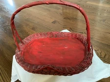 Harry David VTG large flower fruit basket Hand Woven Bear Creek Orchards Oregon