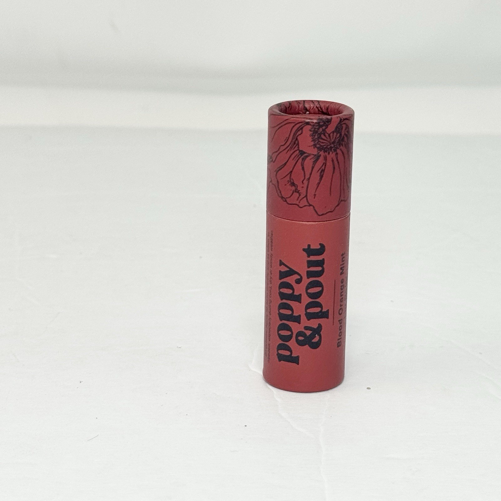 Poppy & Pout All Natural Blood Orange Mint Lip Balm Non-Colored Chapstick
