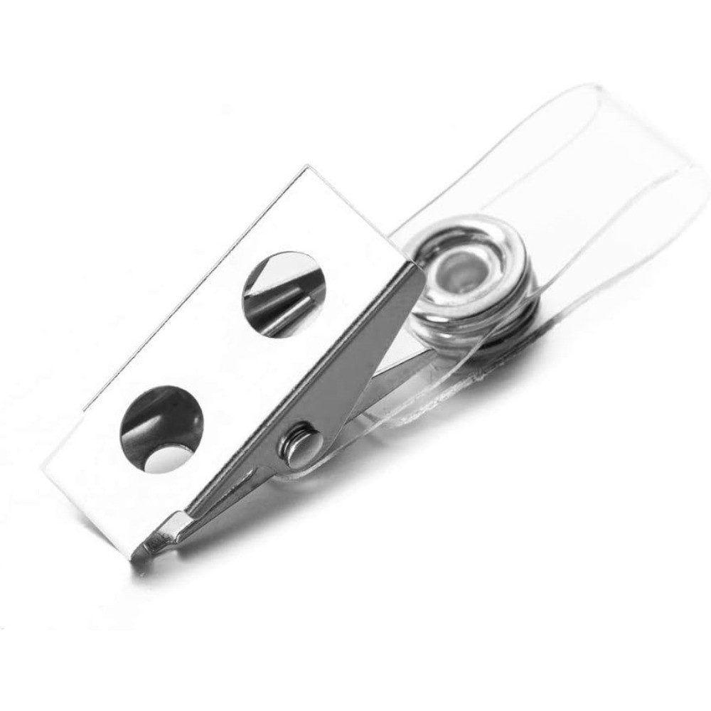 Vertical Waterproof ID Badge Holder with Clip Straps 2 Pack Clear PVC Name Tag