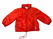 Vintage London Fog Kids Red Jacket 2T Zip Away Hood Lined Full Zip Coat