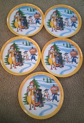 Vtg. 1977 McDonald's Hamburglar Plates 10'' Set Of 5