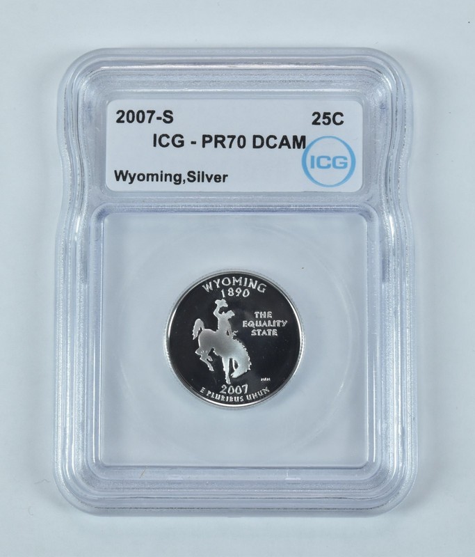 2007-S State Quarter Wyoming Silver PR70 DCAM ICG *0660